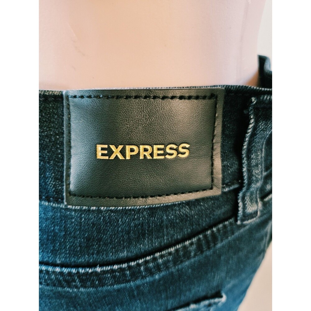 Express Women's Blue Jeans Size 2 Medium Wash Stretch Denim 5 Pocket Casual - Picture 6 of 6